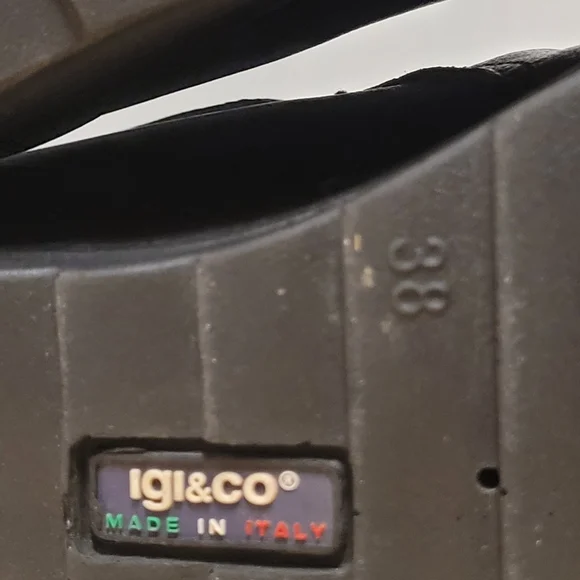 IGI & CO Dressy Black Leather Platform Ankle Boots Shoes (ITALY) Size 7.5 / 38 - Picture 10 of 13